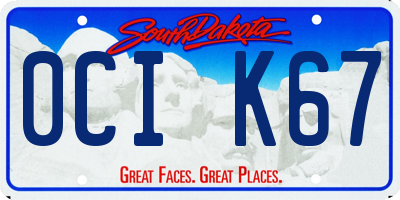 SD license plate 0CIK67