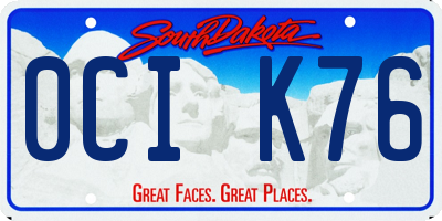 SD license plate 0CIK76