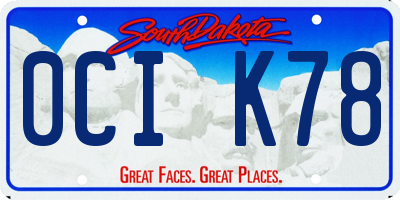 SD license plate 0CIK78