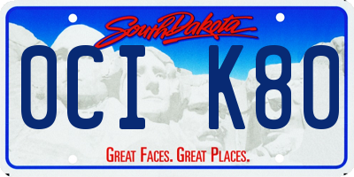 SD license plate 0CIK80