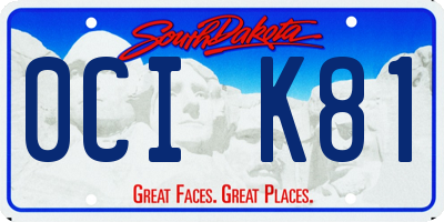 SD license plate 0CIK81