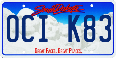 SD license plate 0CIK83