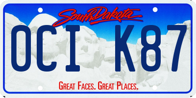 SD license plate 0CIK87