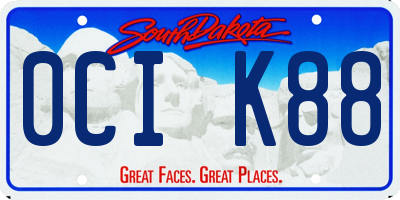 SD license plate 0CIK88