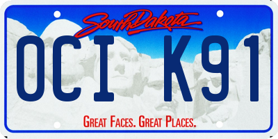 SD license plate 0CIK91