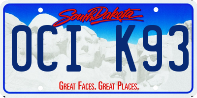 SD license plate 0CIK93
