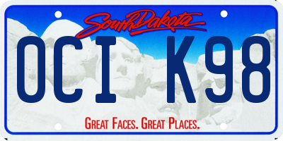 SD license plate 0CIK98