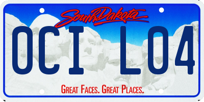 SD license plate 0CIL04
