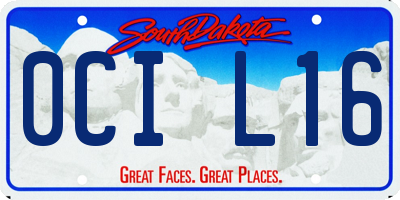 SD license plate 0CIL16