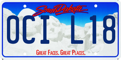 SD license plate 0CIL18