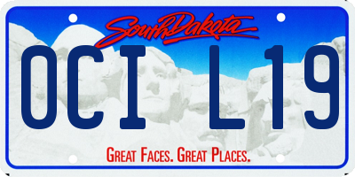 SD license plate 0CIL19