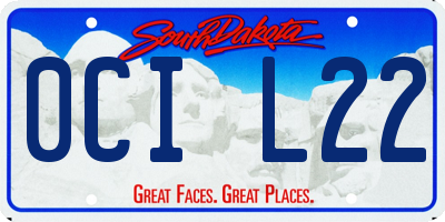 SD license plate 0CIL22