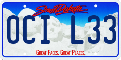 SD license plate 0CIL33