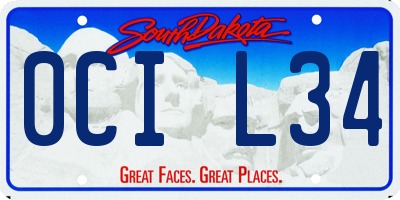 SD license plate 0CIL34