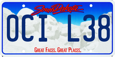 SD license plate 0CIL38