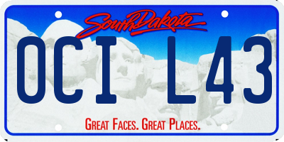 SD license plate 0CIL43