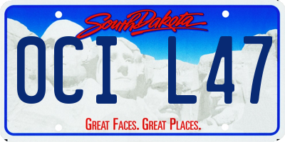 SD license plate 0CIL47