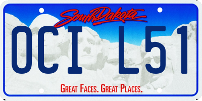 SD license plate 0CIL51