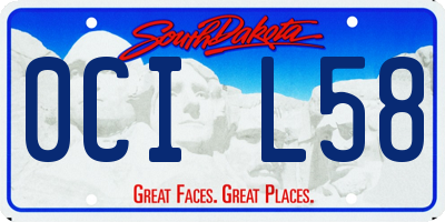 SD license plate 0CIL58