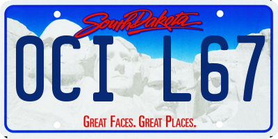 SD license plate 0CIL67