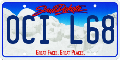 SD license plate 0CIL68