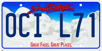 SD license plate 0CIL71