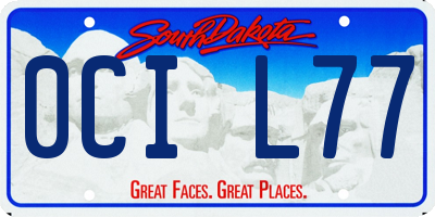 SD license plate 0CIL77