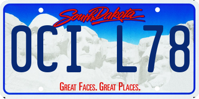 SD license plate 0CIL78
