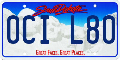 SD license plate 0CIL80