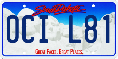 SD license plate 0CIL81
