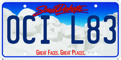 SD license plate 0CIL83
