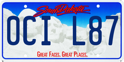 SD license plate 0CIL87