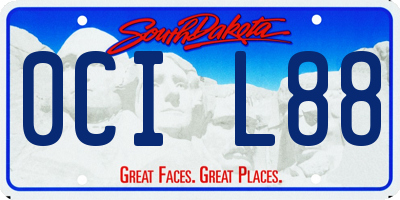 SD license plate 0CIL88