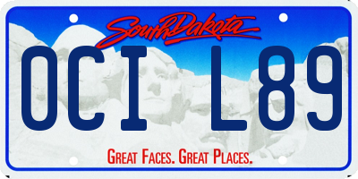SD license plate 0CIL89