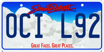 SD license plate 0CIL92