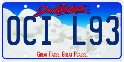 SD license plate 0CIL93