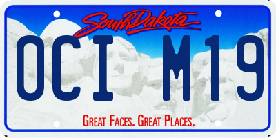 SD license plate 0CIM19