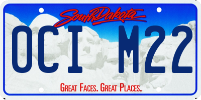 SD license plate 0CIM22
