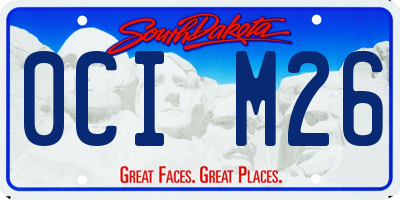 SD license plate 0CIM26