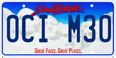 SD license plate 0CIM30