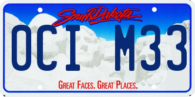 SD license plate 0CIM33