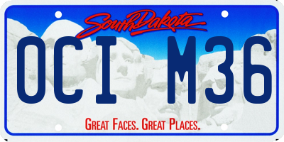 SD license plate 0CIM36