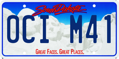 SD license plate 0CIM41
