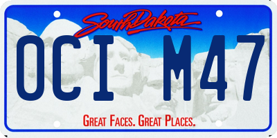 SD license plate 0CIM47