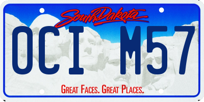 SD license plate 0CIM57