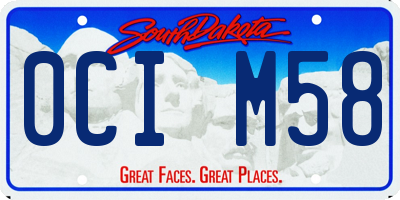 SD license plate 0CIM58