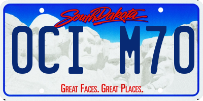 SD license plate 0CIM70