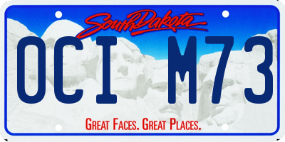 SD license plate 0CIM73