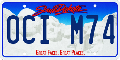 SD license plate 0CIM74