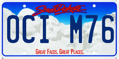 SD license plate 0CIM76